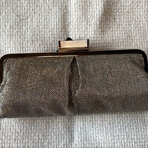 Silver & Gold trimmed and gold chain strap Evening bag